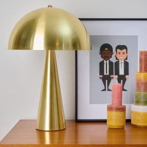 Lampe à poser « Paul » – Métal doré et satiné – Opjet Paris